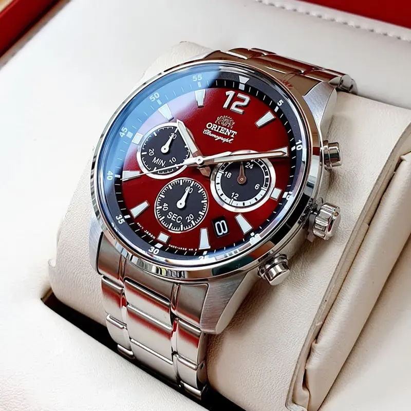 Orient Sports Chronograph Maroon Dial Men's Watch | RA-KV0004R10B